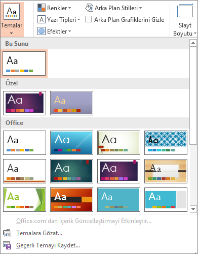 PowerPoint temaları
