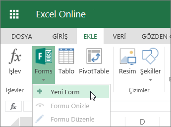 Formlar > Yeni Form