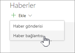 Haber web bölümünden Haber bağlantısı ekleme