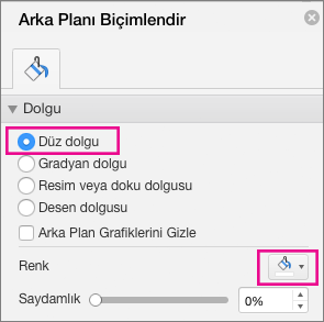 Mac için PowerPoint Düz Dolgu