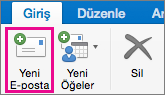 Yeni e-posta düğmesi