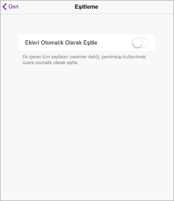 iPad OneNote ayarlarında Autosync özelliğini kapatın.