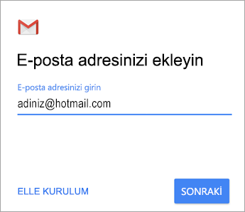 E-posta adresinizi ekleme