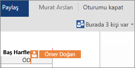 Word Online, diğer yazarların şu anda belgenin neresinde çalıştığını size gösterir