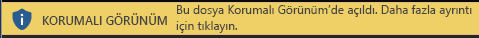 Kullanıcı tarafından Korumalı Görünüm’de açılması zorunlu belgeler için Korumalı Görünüm