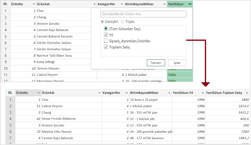 Power Query Birleştirme