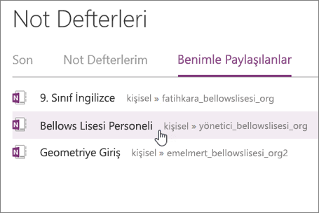 Benimle Paylaşılan Personel Not Defteri