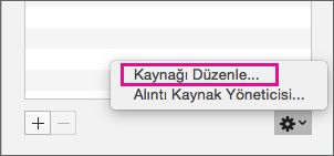 Kaynağı Düzenle seçeneğinin vurgulandığı Alıntılar bölmesi.