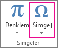 Ekle sekmesindeki Simge komutu