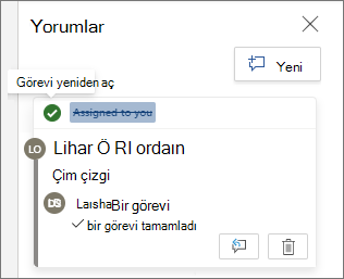 Görevi yeniden açmak için tıklayın