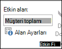 Şeritteki alan ayarları