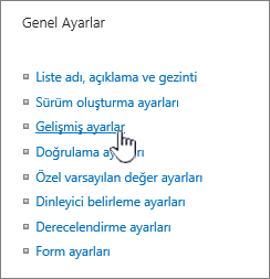 Ayarlar penceresinde gelişmiş ayarlara tıklayın