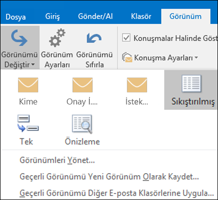 Yeni bir görünüm seçmek için Görünümü Değiştir'i seçin.