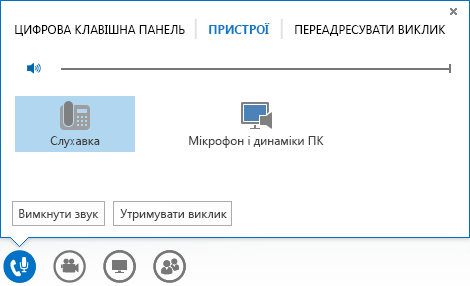 Знімок екрана із зображенням параметрів аудіо