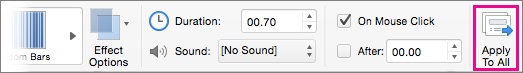 Кнопка Apply to all (Застосувати до всіх) на вкладці Transitions (Переходи)