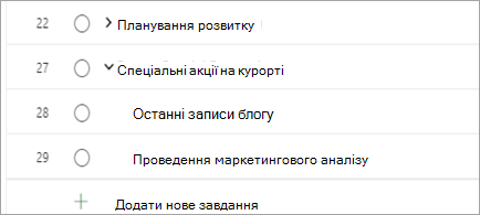 Відображення завдань за проектом