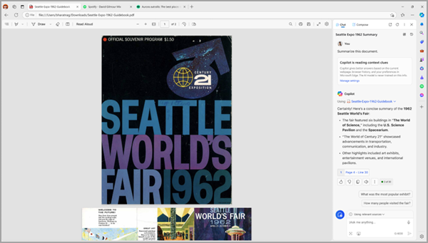 Зведення pdf-документа з Copilot у Microsoft Edge.