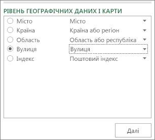 Рівень географічних даних і карти в області завдань