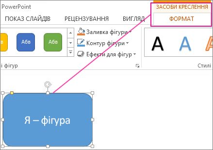 Коли форму вибрано, відображається контекстна вкладка "Засоби креслення"