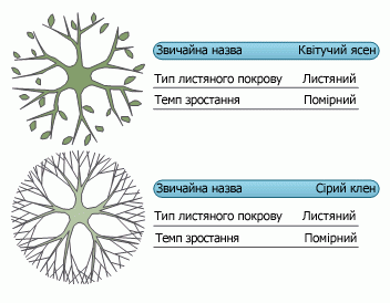 Рисунки, пов’язані з даними, одночасно відтворюють дані у двох фігурах.