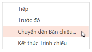 Đi đến một trang chiếu không theo trình tự