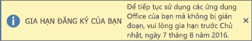 Hiển thị biểu ngữ Gia hạn Đăng ký của Bạn và nút Mua