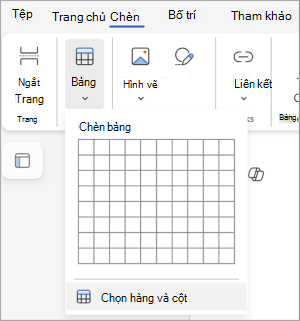 chọn hàng và cột