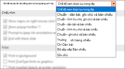 Danh sách Mở tất cả tài liệu bằng dạng xem này được bung rộng để khách hàng có thể chọn dạng xem mặc định.