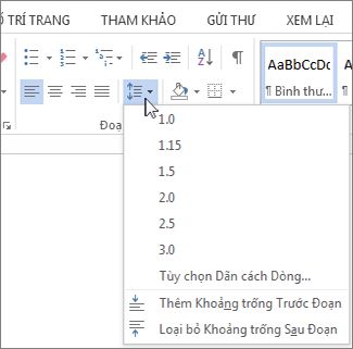 Màn hình Giãn cách Dòng và Đoạn