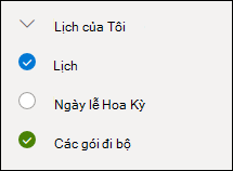 Ảnh chụp màn hình hộp kiểm cạnh lịch