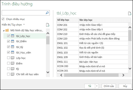 Tải Bộ & dẫn hướng Biến đổi (Power Query)