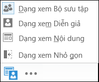 Ảnh chụp màn hình của chọn một dạng xem với Dạng xem Bộ sưu tập được chọn