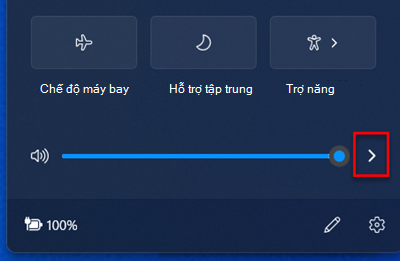 Điều khiển âm lượng trong khay Windows 11 hệ thống.