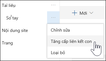 Tăng cấp nối kết con thành nối kết chính