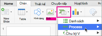 Chèn Smart Art trên tab Chèn