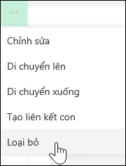 Loại bỏ liên kết khỏi menu bên trái