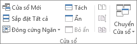 Nhóm Cửa sổ trên tab Xem