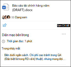 Xem thẻ tệp bên trong