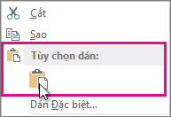 Bấm chuột phải và chọn Dán