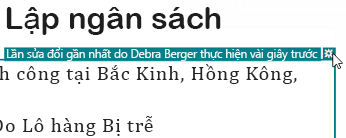 Ký hiệu tô sáng chỉnh sửa về người thực hiện thay đổi và thời điểm thay đổi