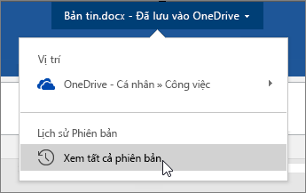 Con trỏ đang bấm vào tên tệp, Xem tất cả các phiên bản