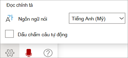 Hiển thị thanh công cụ Đọc chính tả