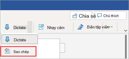 Hiển thị nút Sao chép trong Word