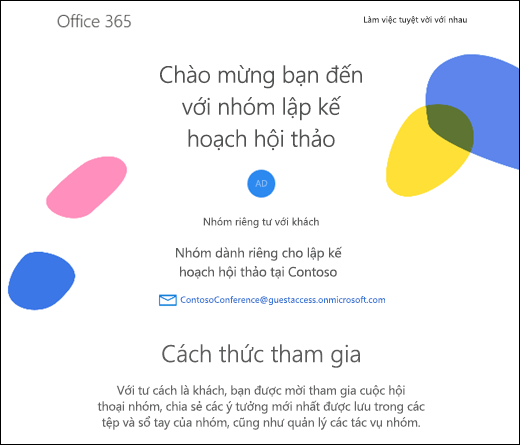 Hình ảnh thông điệp chào mừng dành cho khách nhóm