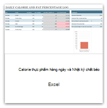 Chọn tùy chọn này để lấy mẫu Nhật Ký Lượng Calo và Chất Béo trong Thực Phẩm Hàng Ngày.