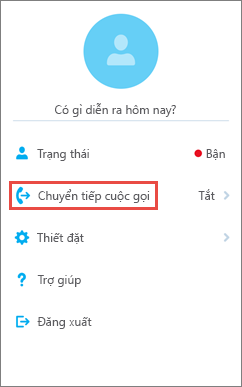 Tùy chọn chuyển tiếp cuộc gọi màn hình Trang chủ của Skype for Business for iOS