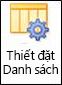 Nút Thiết đặt Danh sách trên ribbon SharePoint
