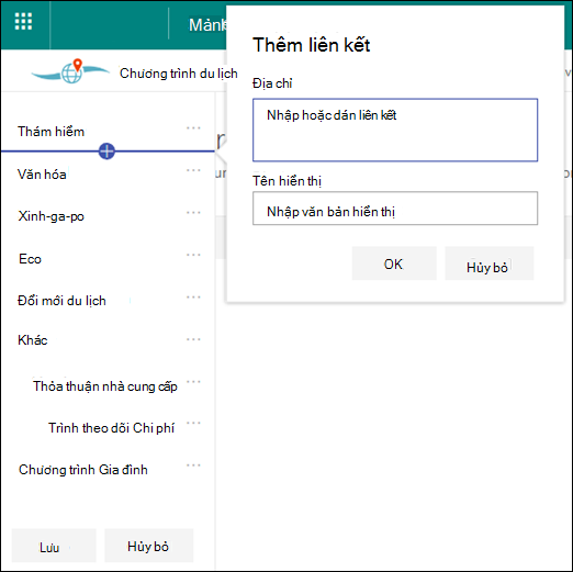 Chỉnh sửa dẫn hướng hub SharePoint