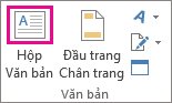 Nút Hộp Văn bản trong nhóm Văn bản