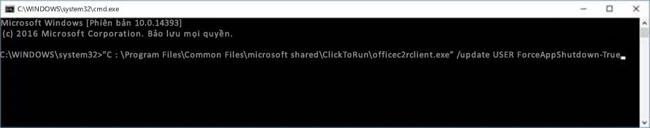 Lệnh cập nhật Office